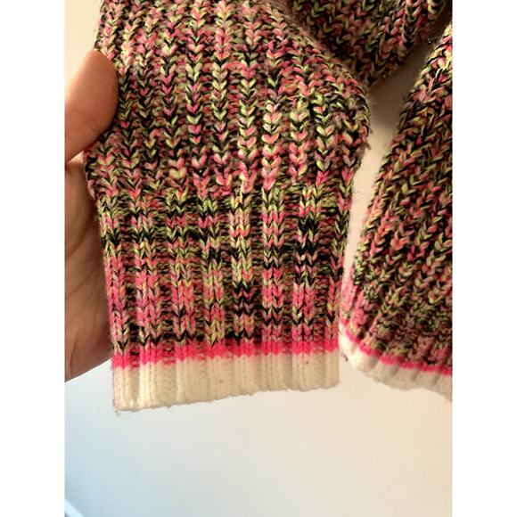 Revolve John + Jenn Pink Yellow Multicolor Neon Sweater Size Womens XS - Picture 2 of 6